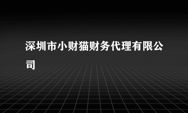 深圳市小财猫财务代理有限公司