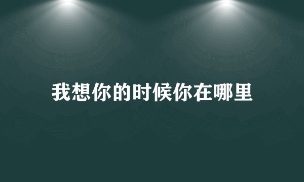 我想你的时候你在哪里