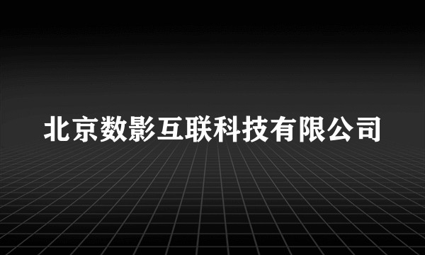 北京数影互联科技有限公司