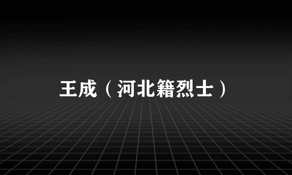 王成（河北籍烈士）