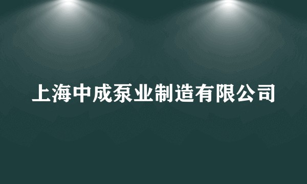 上海中成泵业制造有限公司