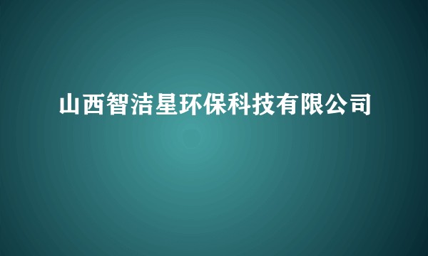 山西智洁星环保科技有限公司