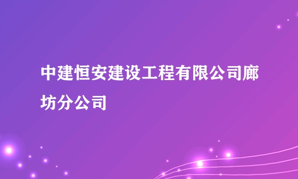 中建恒安建设工程有限公司廊坊分公司