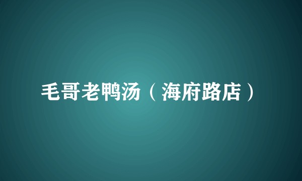 毛哥老鸭汤（海府路店）