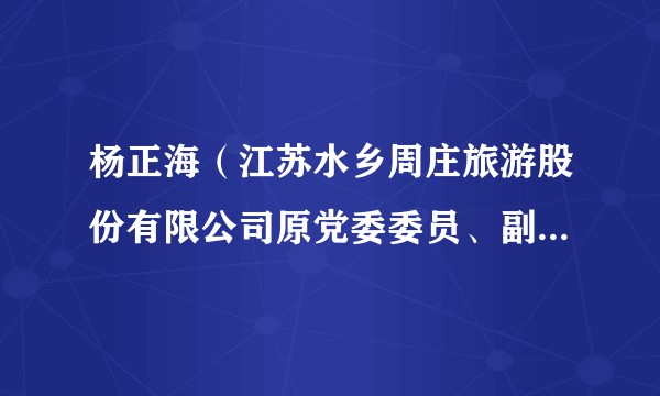 杨正海(江苏水乡周庄旅游股份有限公司原党委委员、副总经理)