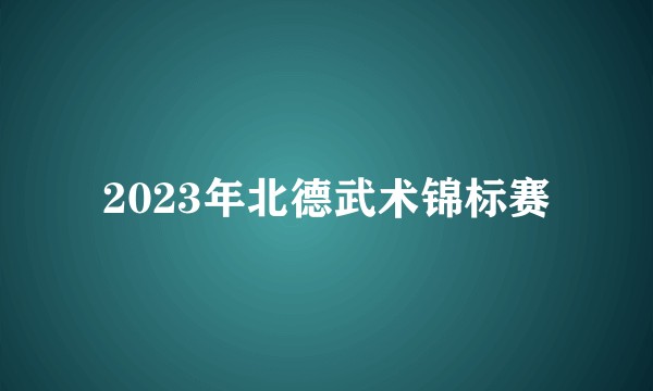 2023年北德武术锦标赛