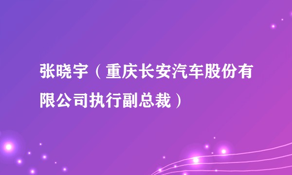 张晓宇（重庆长安汽车股份有限公司执行副总裁）