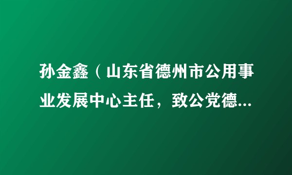 孙金鑫(山东省德州市公用事业发展中心主任,致公党德州市委会主委)