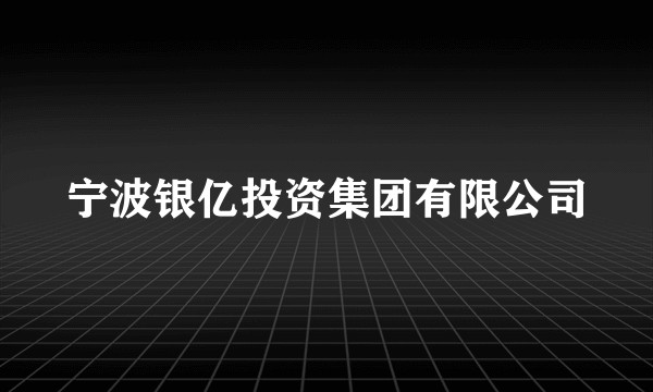 宁波银亿投资集团有限公司