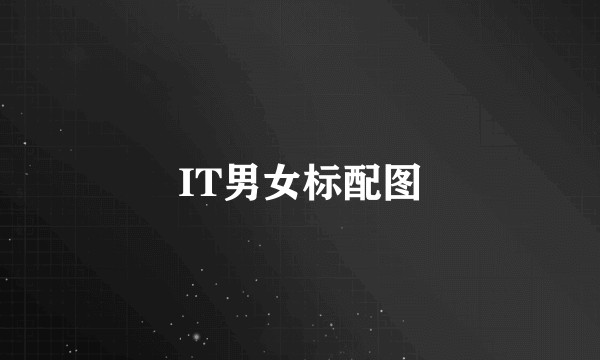 IT男女标配图
