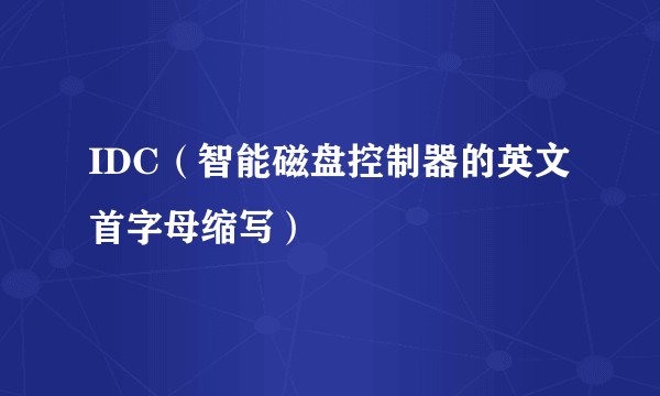IDC（智能磁盘控制器的英文首字母缩写）