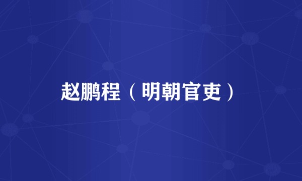 赵鹏程（明朝官吏）