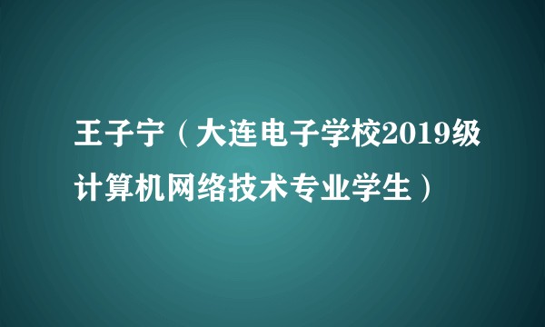 王子宁（大连电子学校2019级计算机网络技术专业学生）