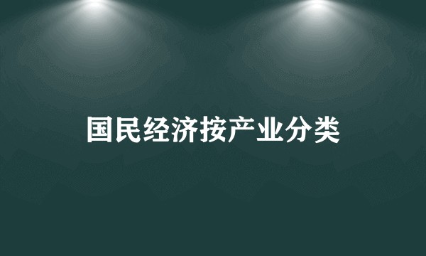 国民经济按产业分类