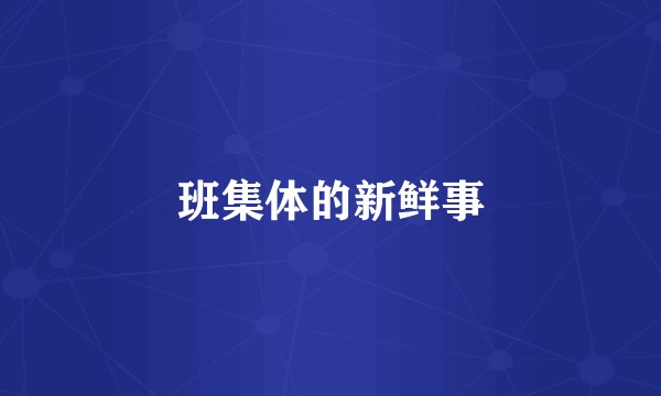 班集体的新鲜事
