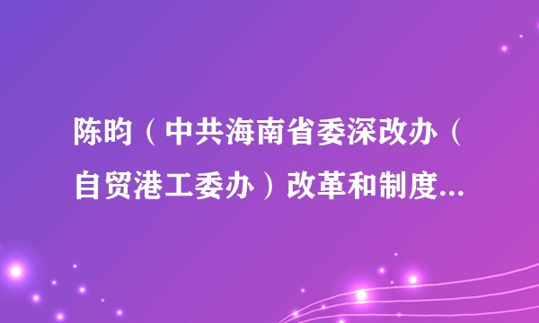 陈昀（中共海南省委深改办（自贸港工委办）改革和制度创新处副处长）