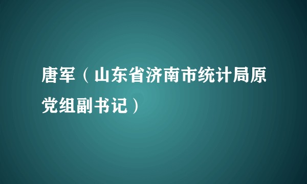 唐军（山东省济南市统计局原党组副书记）