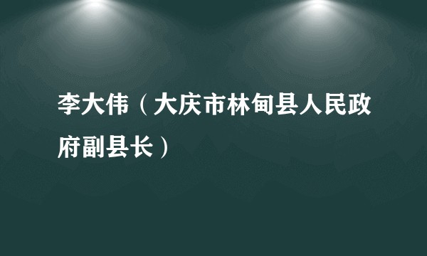 李大伟（大庆市林甸县人民政府副县长）