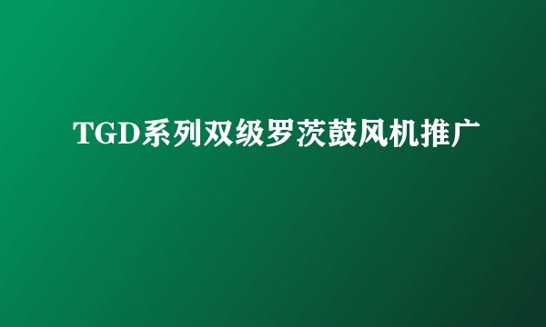 TGD系列双级罗茨鼓风机推广