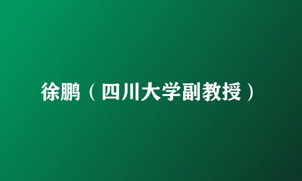 徐鹏（四川大学副教授）