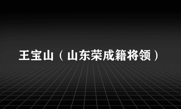王宝山（山东荣成籍将领）