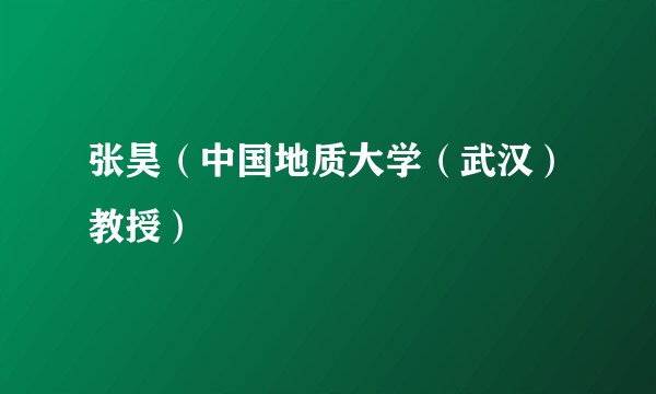 张昊（中国地质大学（武汉）教授）