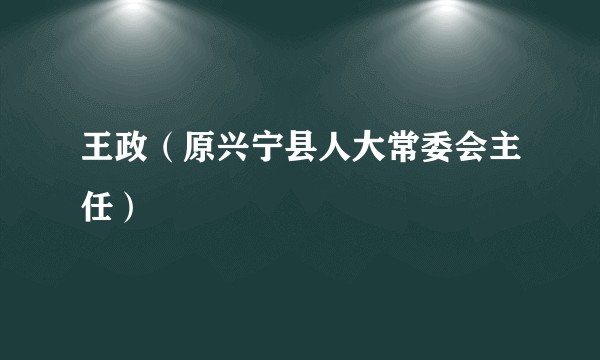 王政（原兴宁县人大常委会主任）