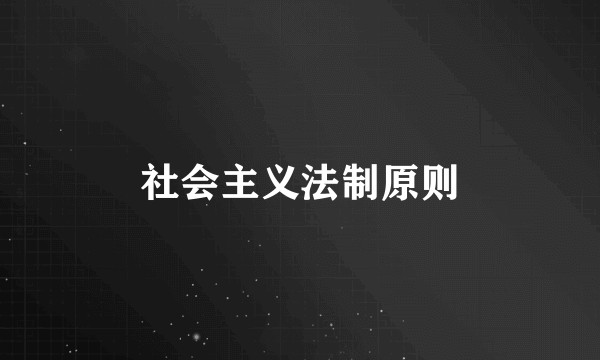 社会主义法制原则