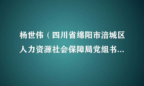 杨世伟（四川省绵阳市涪城区人力资源社会保障局党组书记、局长）