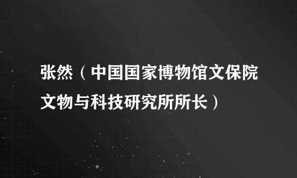 张然(中国国家博物馆文保院文物与科技研究所所长)