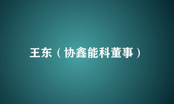 王东（协鑫能科董事）