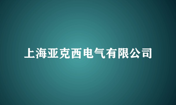 上海亚克西电气有限公司