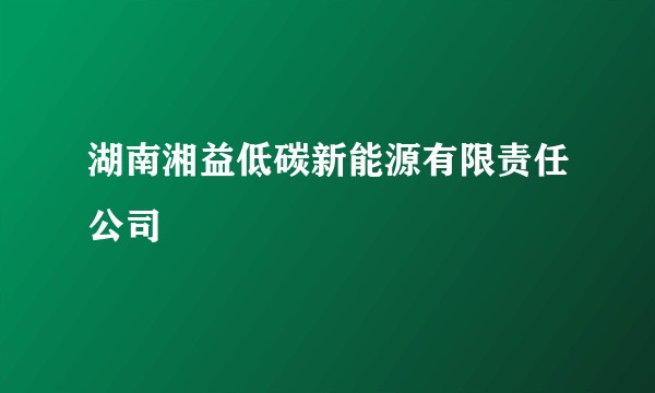 湖南湘益低碳新能源有限责任公司