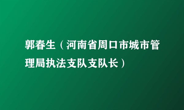郭春生（河南省周口市城市管理局执法支队支队长）