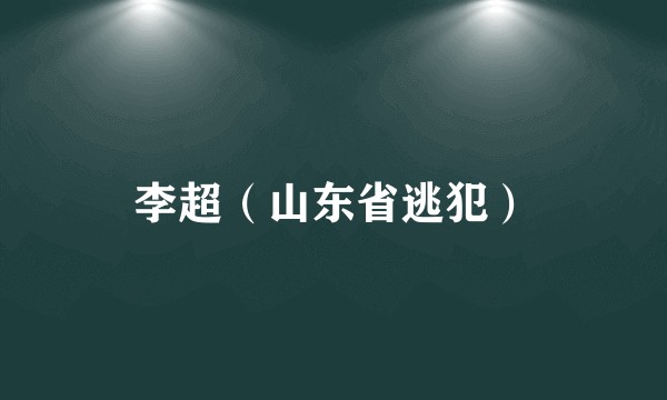 李超（山东省逃犯）