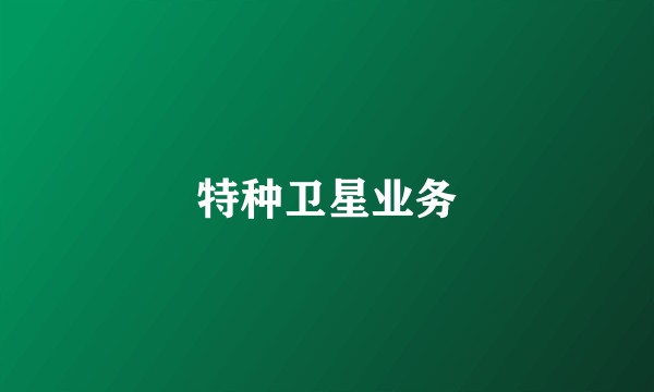 特种卫星业务