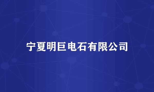 宁夏明巨电石有限公司