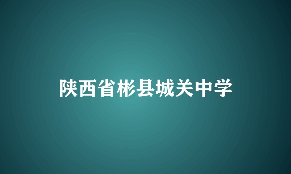 陕西省彬县城关中学