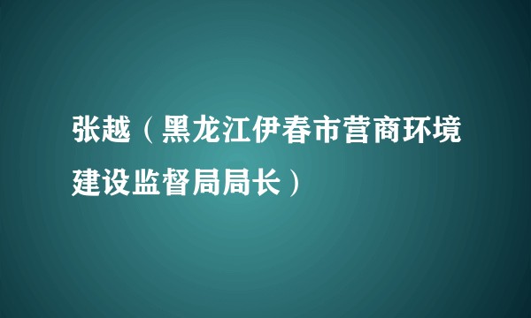 张越(黑龙江伊春市营商环境建设监督局局长)
