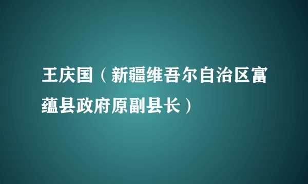 王庆国（新疆维吾尔自治区富蕴县政府原副县长）