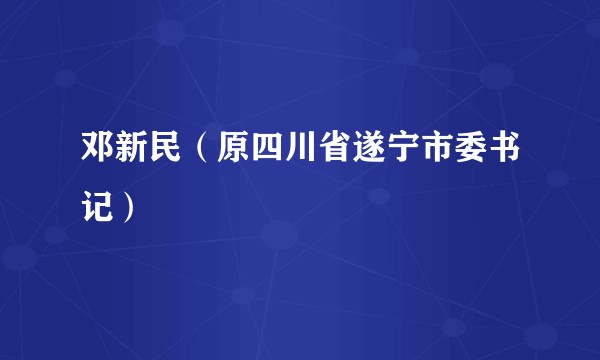 邓新民（原四川省遂宁市委书记）