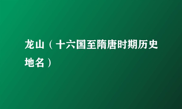 龙山（十六国至隋唐时期历史地名）