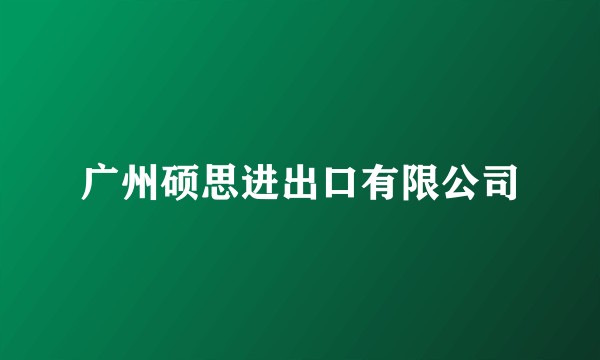 广州硕思进出口有限公司
