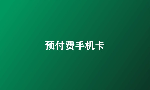 预付费手机卡