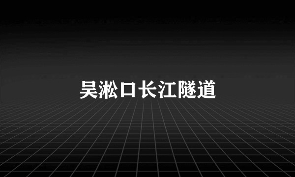 吴淞口长江隧道
