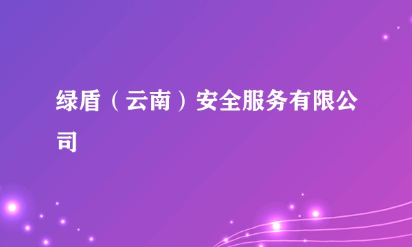绿盾（云南）安全服务有限公司