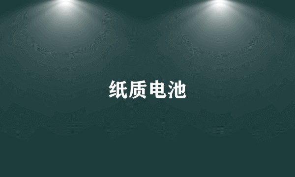纸质电池