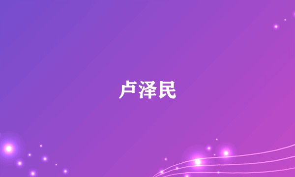 卢泽民