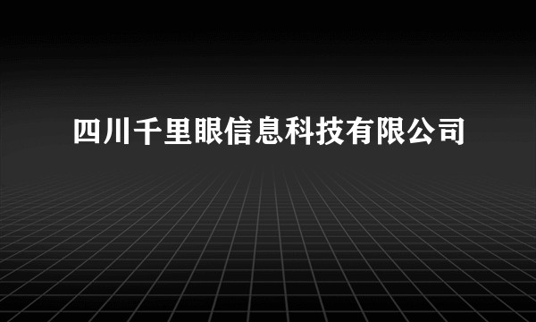 四川千里眼信息科技有限公司