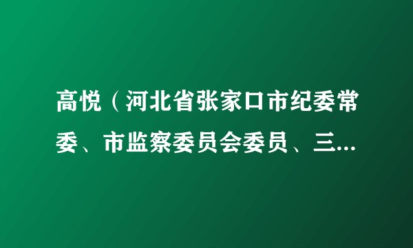 高悦（河北省张家口市纪委常委、市监察委员会委员、三级调研员）